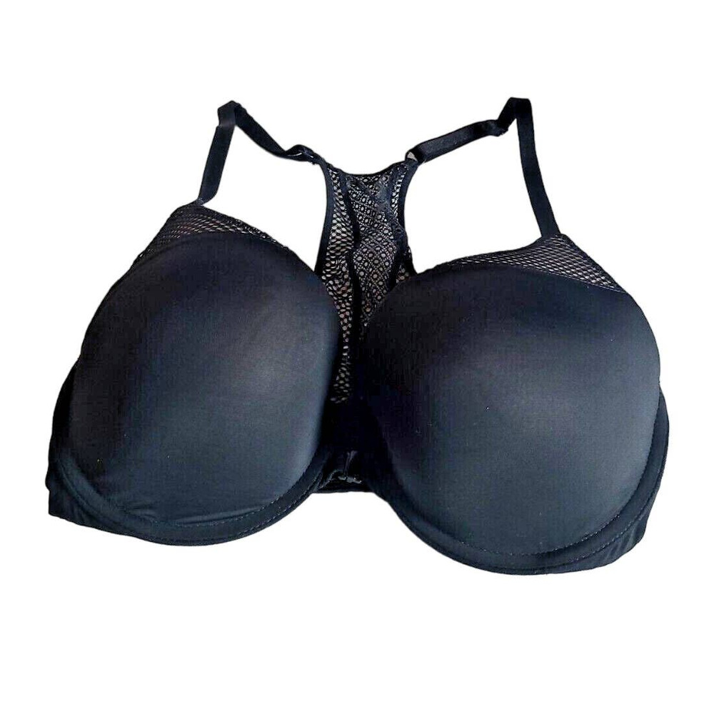 Victoria's Secret Tshirt Push Up‎ Full Coverage Bra Black Womans Size 32D